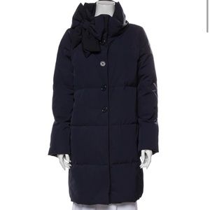 Kate Spade Navy Blue Bow Puffer Coat Medium